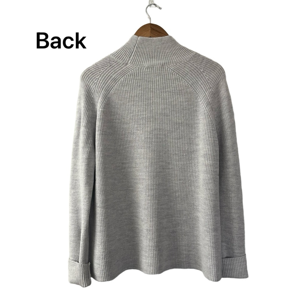 Eileen Fisher Merino Wool Mock Turtleneck Gray Minimalist Capsule Sweater Size M - Picture 4 of 13